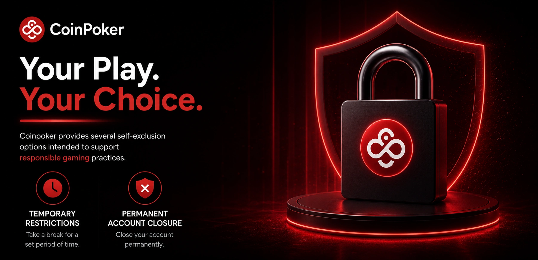 CoinPoker padlock showing temporary or permanent account closure